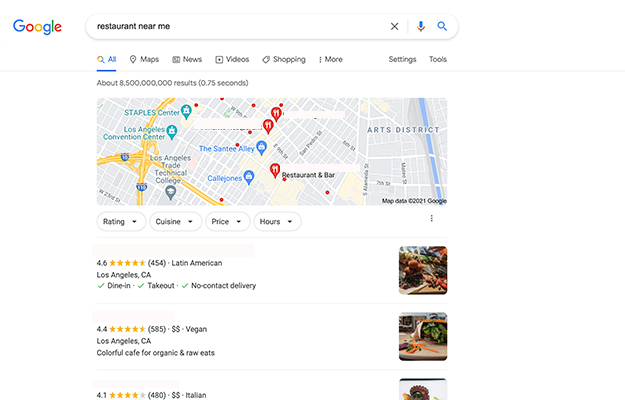 search restaurant near me_screenshot | Why Your Google Listing Is More Important Than Your Social Presence